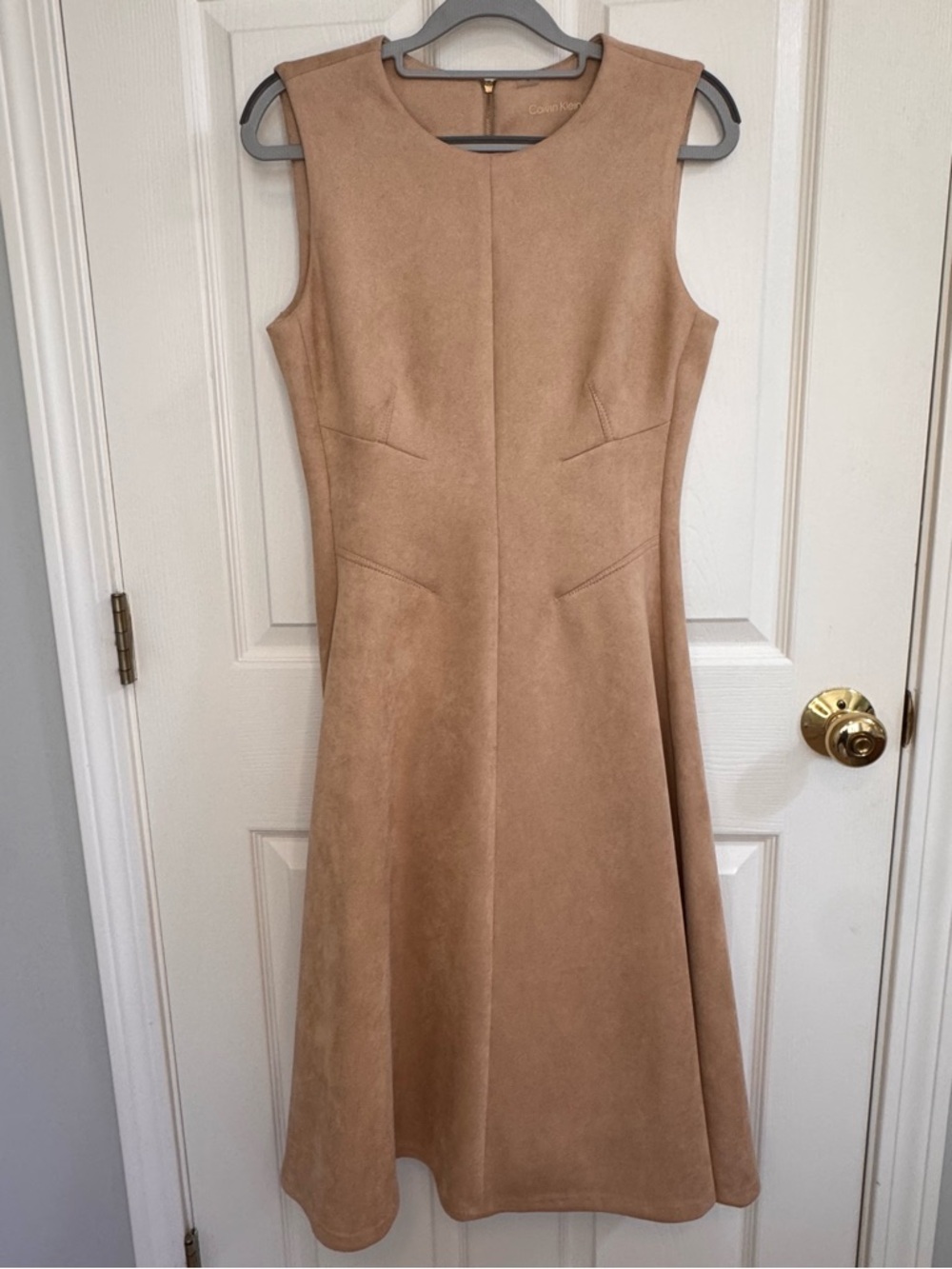 Calvin Klein Faux Suede Sheath Dress